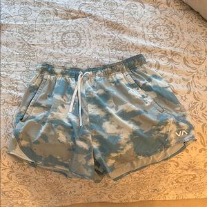 RVCA Blue and White Athletic Shorts